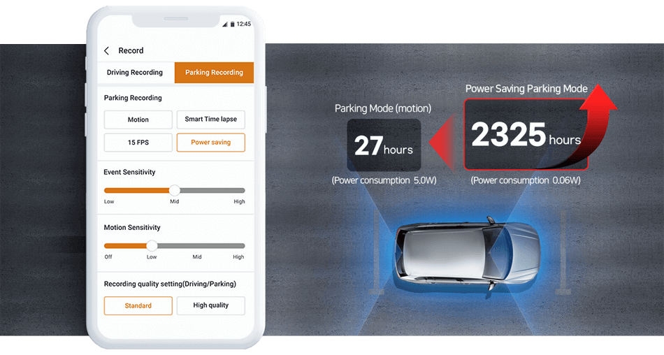 FineVu GX1000 Dashboard Camera - Prolonged Parking Mode