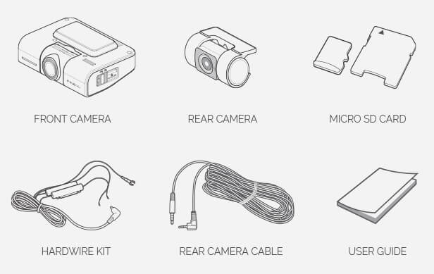 FineVu GX1000 Dashcam - Whats in the box